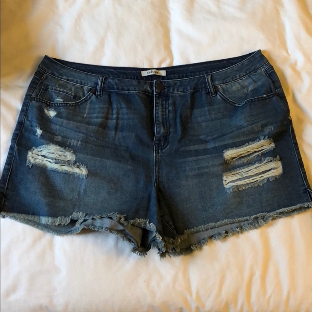 Refuge Distressed Denim Shorts